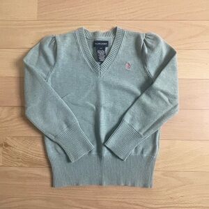 6x Gorgeous Girls Polo Ralph Lauren V Neck Cotton Sweater, blue/green - LIKE NEW